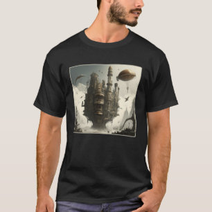 Steampunk City Artwork Retro Scifi Mechanisches Ge T-Shirt