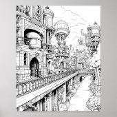 Steampunk City Coloring Poster (Vorne)