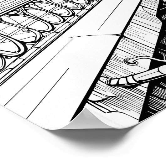 Steampunk City Coloring Poster (Ecke)