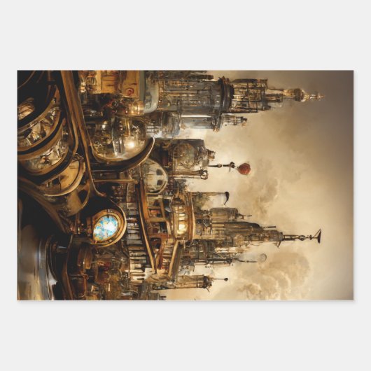 Steampunk City Geschenkpapier Set (Vorderseite 3)