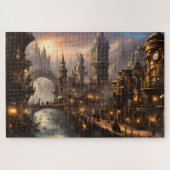 Steampunk City in Twilight Puzzle (Horizontal)