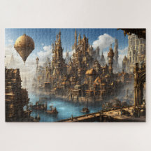 Steampunk City mit Ballon