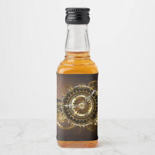 Steampunk clock alkoholflaschenetikett