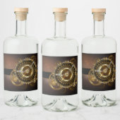 Steampunk clock alkoholflaschenetikett (Flaschen)