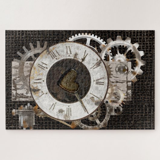 Steampunk Clock and Gears Jigsaw Puzzle (Horizontal)