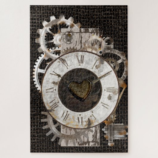 Steampunk Clock and Gears Jigsaw Puzzle (Vertikal)
