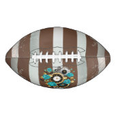 Steampunk Clock and Turquoise Roses on Striped Football (Vorderseite)