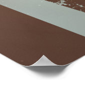 Steampunk Clock and Turquoise Roses on Striped Poster (Ecke)