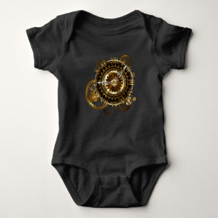 Steampunk clock baby strampler