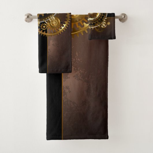 Steampunk clock badhandtuch set (Insitu)