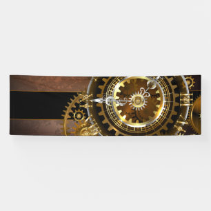 Steampunk clock banner