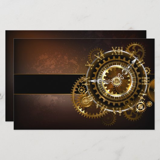 Steampunk clock briefpapier (Vorne/Hinten)