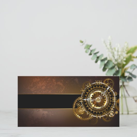 Steampunk clock dankeskarte (Stehend Vorderseite)