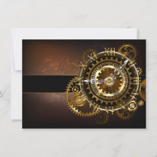 Steampunk clock dankeskarte