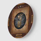 Steampunk Clock~Doublophone~Double Bell Euphonium~ Große Wanduhr (Winkel)