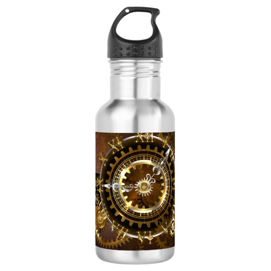 Steampunk clock edelstahlflasche (Vorderseite)
