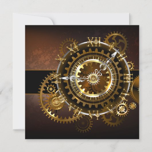 Steampunk clock einladung (Vorderseite)