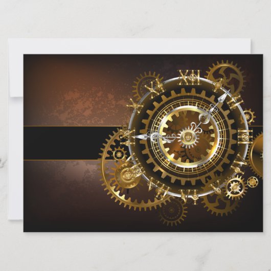 Steampunk clock einladung (Vorderseite)