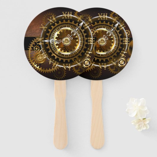 Steampunk clock fächer (Vorne und Hinten)
