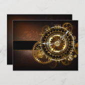 Steampunk clock feiertagskarte (Vorne/Hinten)