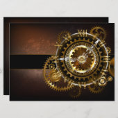 Steampunk clock feiertagskarte (Vorne/Hinten)