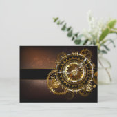 Steampunk clock feiertagskarte (Stehend Vorderseite)