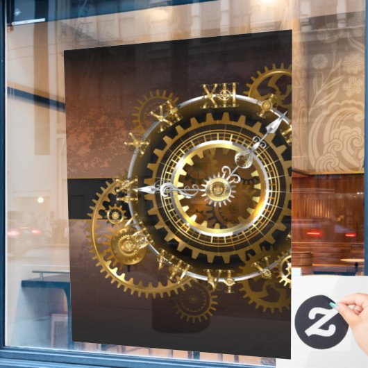 Steampunk clock fensteraufkleber (Café-Fenster)