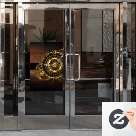 Steampunk clock fensteraufkleber (Büro Tür)