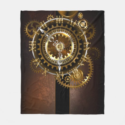Steampunk clock fleecedecke (Vorderseite)