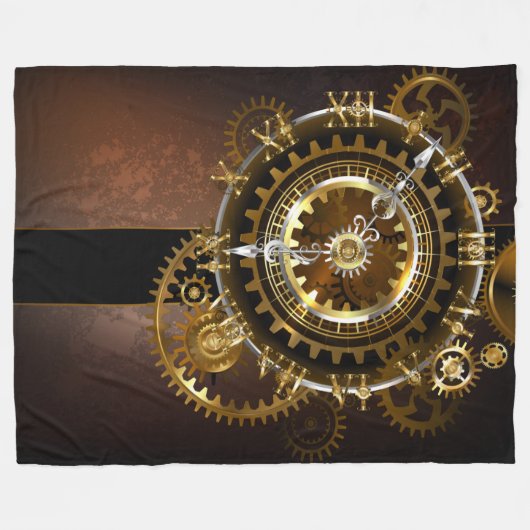 Steampunk clock fleecedecke (Vorderseite (Horizontal))