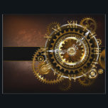 Steampunk clock flyer<br><div class="desc">Antike,  fantastische With Gold and Brass Gears haben wir Brown,  rusty background. Steampunk Stil.</div>
