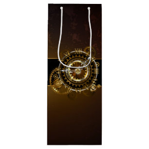 Steampunk clock geschenktüte für weinflaschen