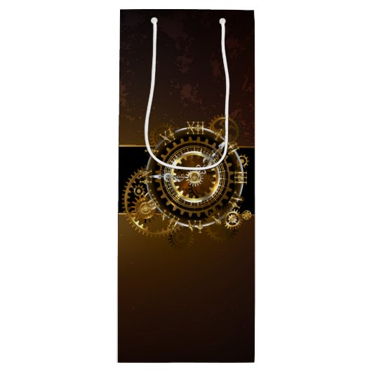 Steampunk clock geschenktüte für weinflaschen (Vorderseite)
