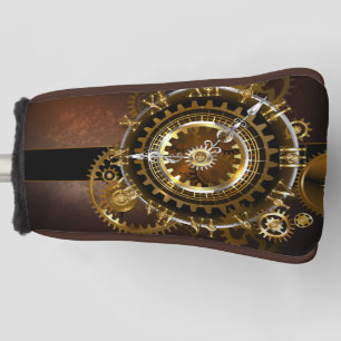 Steampunk clock golf headcover