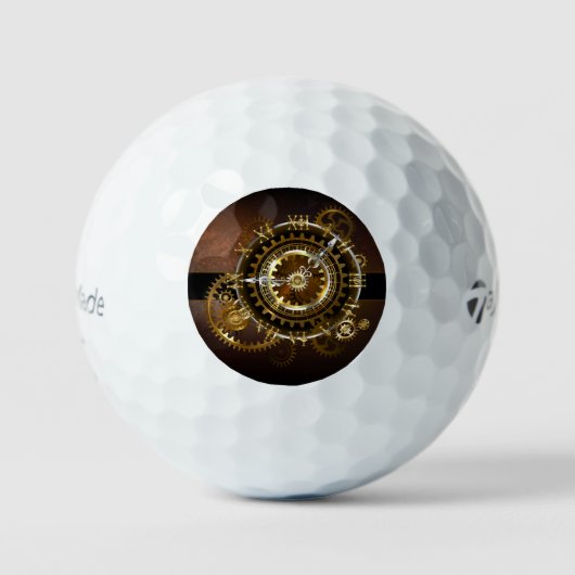 Steampunk clock golfball (Vorderseite)