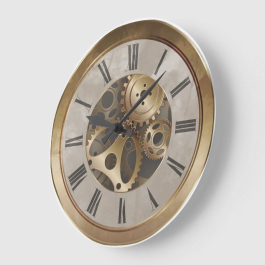Steampunk Clock Große Wanduhr (Winkel)