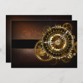Steampunk clock hinweiskarte (Vorne/Hinten)