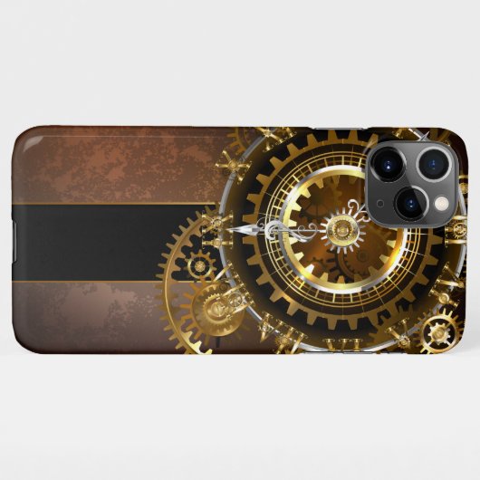 Steampunk clock iPhone hülle (Rückseite (Horizontal))