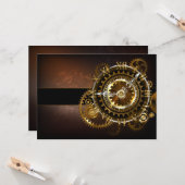 Steampunk clock karte (Vorderseite/Rückseite Beispiel)