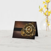 Steampunk clock karte (Gelbe Blume)