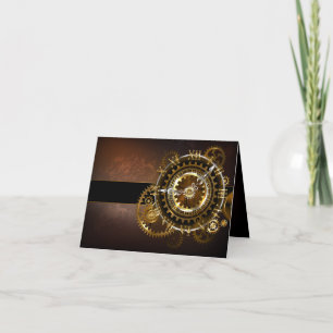Steampunk clock karte