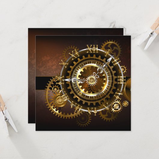 Steampunk clock karte (Vorderseite/Rückseite Beispiel)