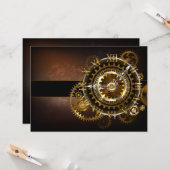 Steampunk clock karte (Vorderseite/Rückseite Beispiel)