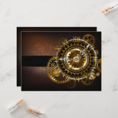 Steampunk clock karte (Vorderseite/Rückseite Beispiel)