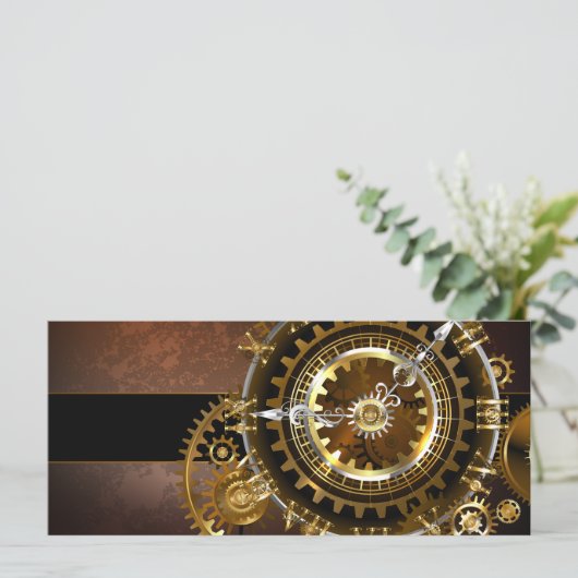 Steampunk clock karte (Stehend Vorderseite)
