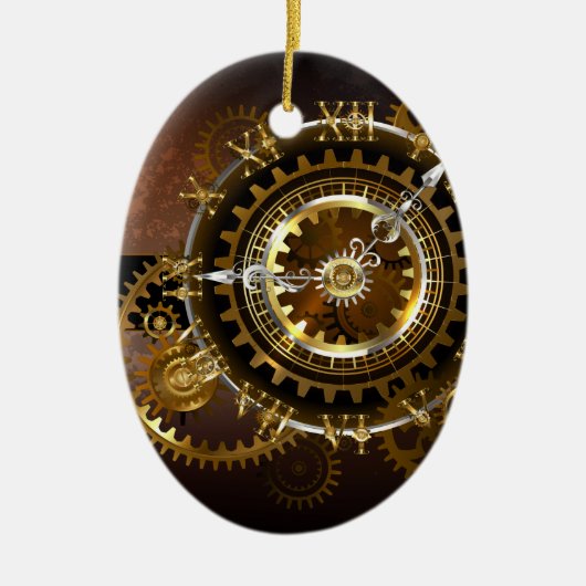 Steampunk clock keramik ornament (Vorne)