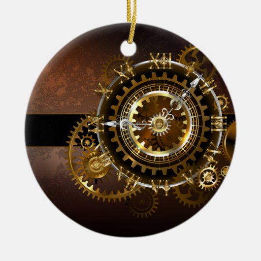 Steampunk clock keramik ornament (Vorne)