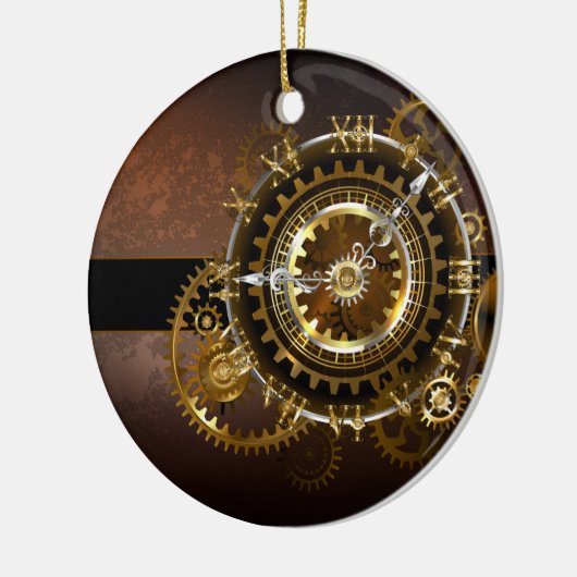 Steampunk clock keramik ornament (Links)