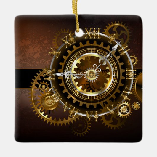 Steampunk clock keramikornament (Vorderseite)