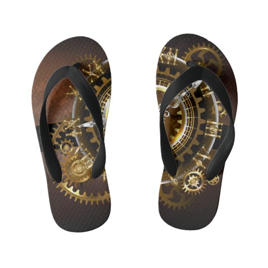Steampunk clock kinderbadesandalen (Fußbett)